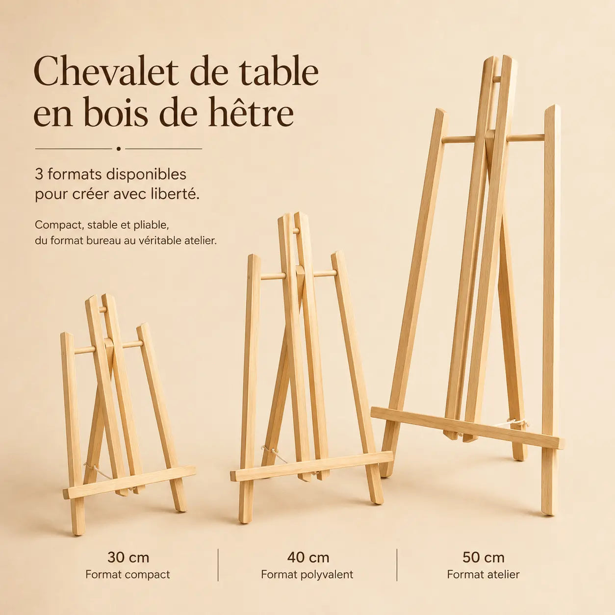 Chevalet de table en bois de hêtre 