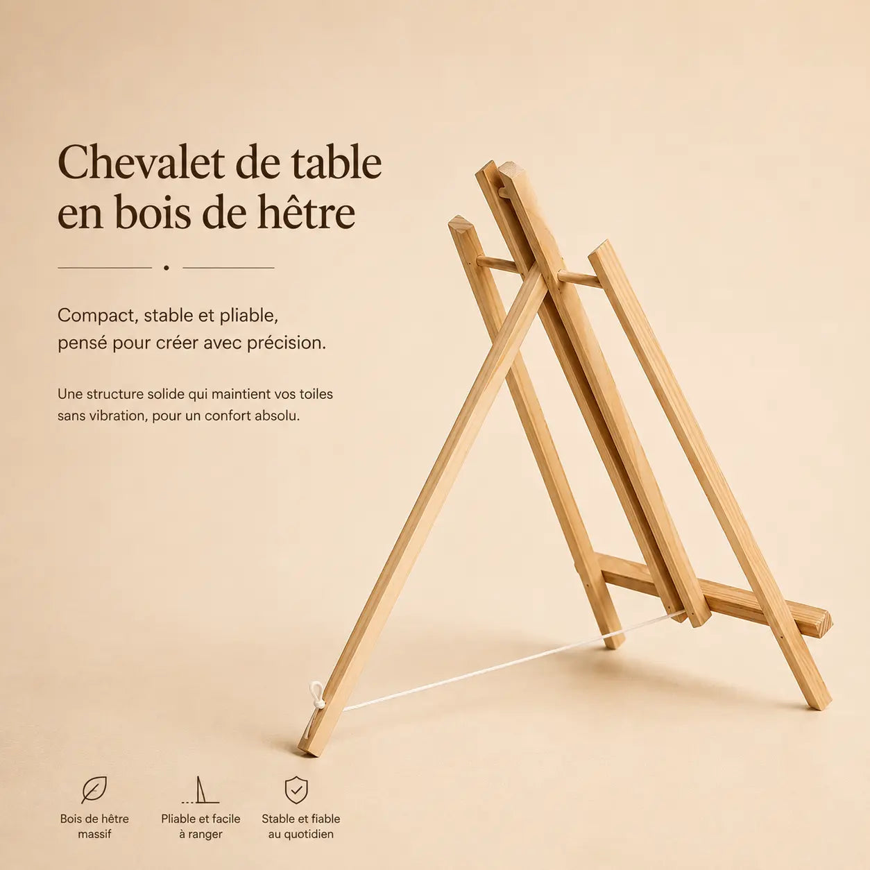 Chevalet de table en bois de hêtre 