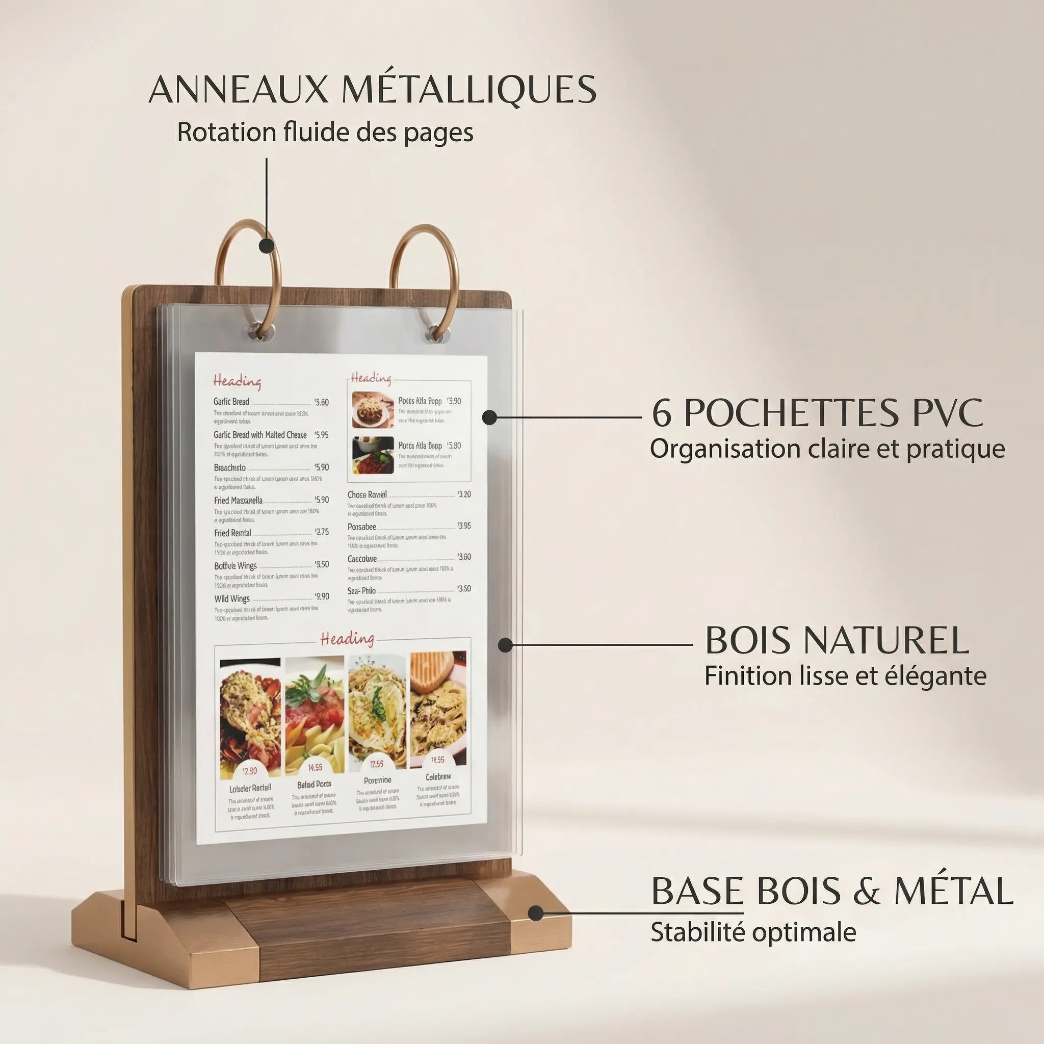 Chevalet de table menu restaurant