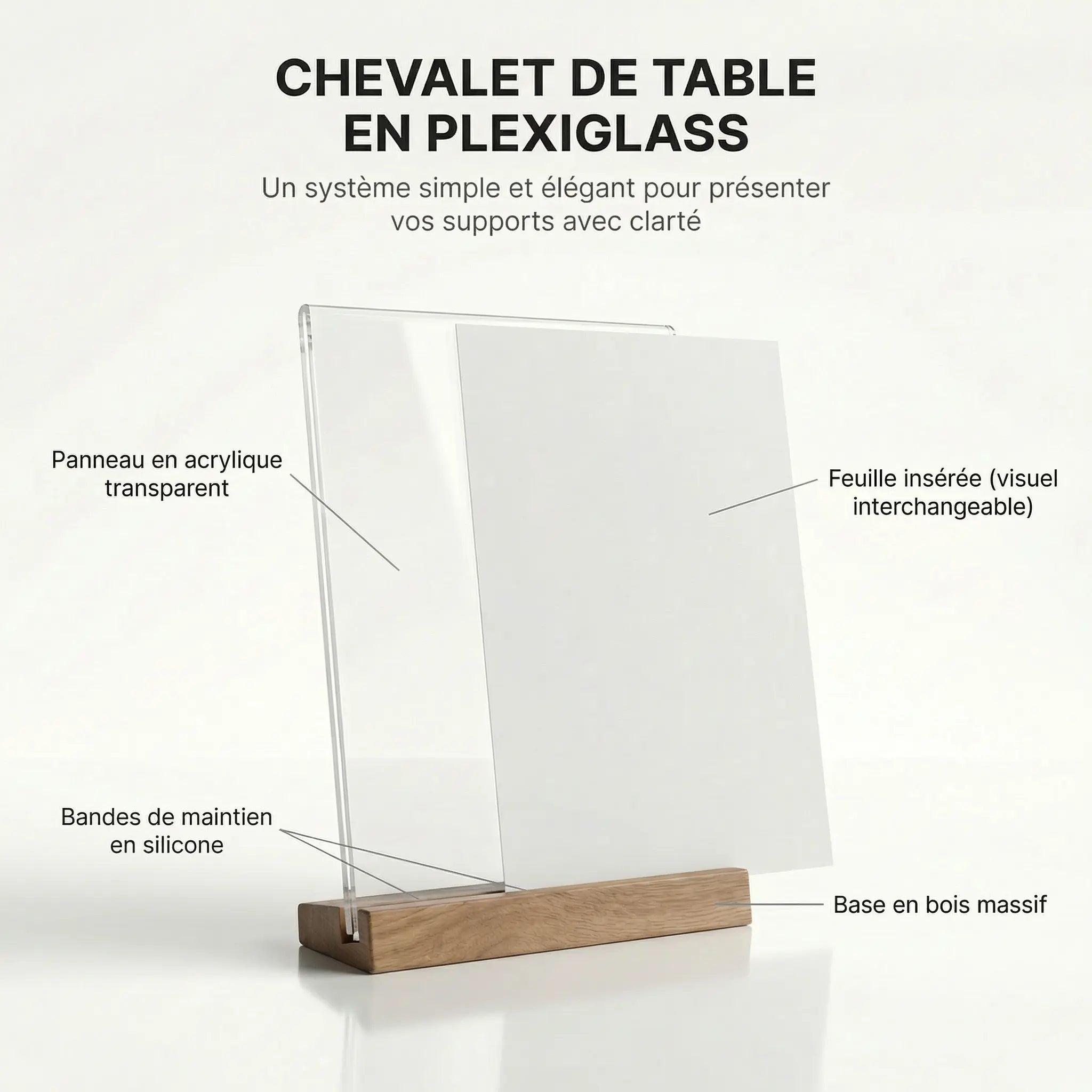 Chevalet de table plexiglass