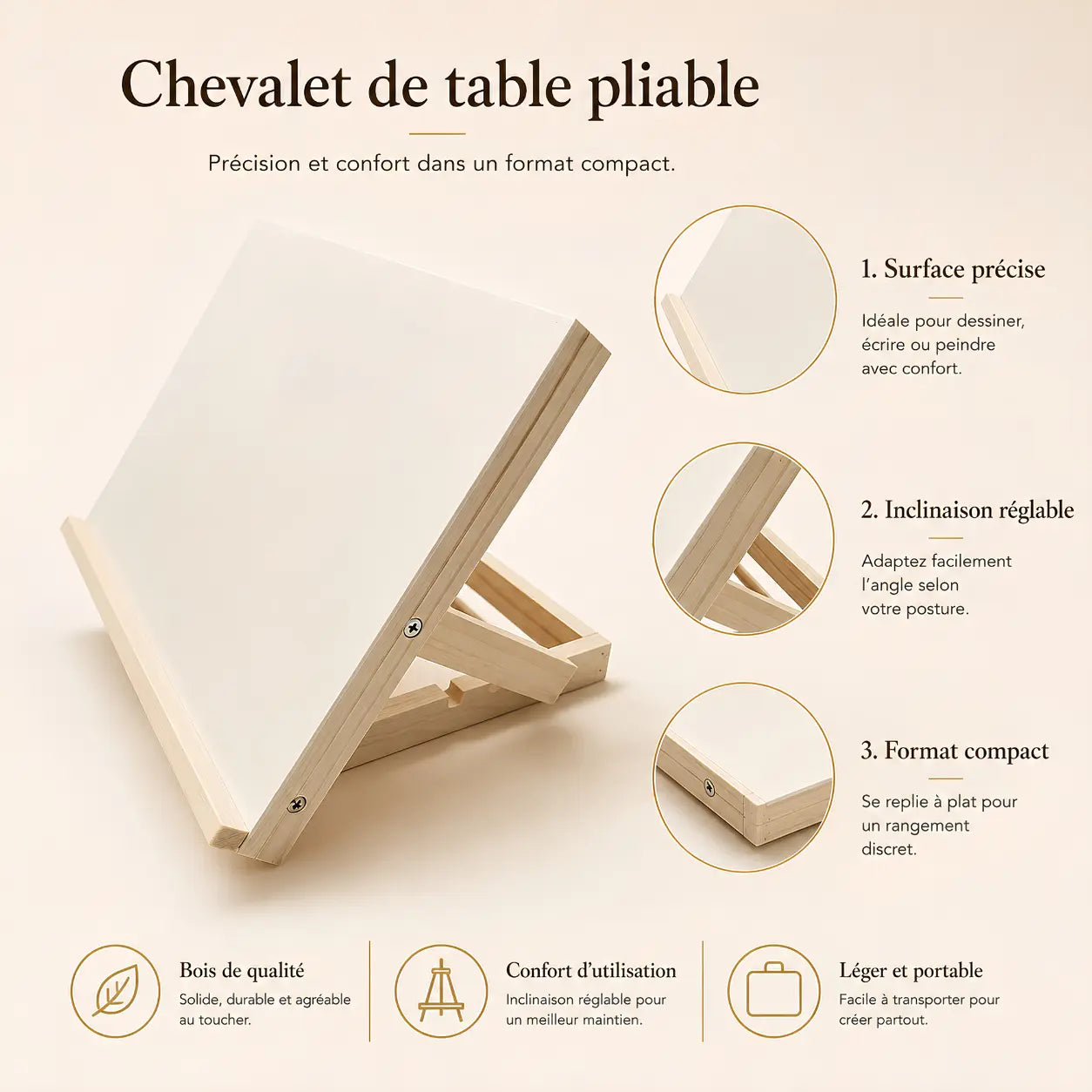 Chevalet de table pliable 