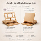 Chevalet de table pliable avec tiroir 