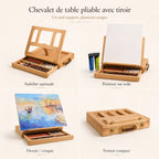 Chevalet de table pliable avec tiroir 