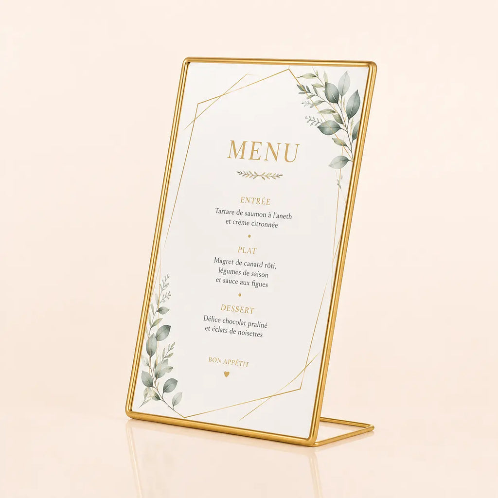 Chevalet de table pour mariage transparent 