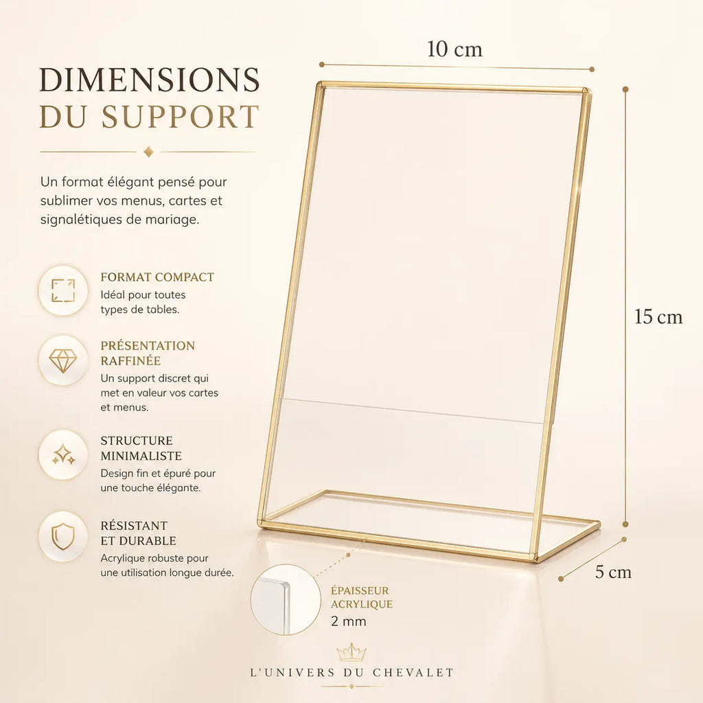 Chevalet de table pour mariage transparent 