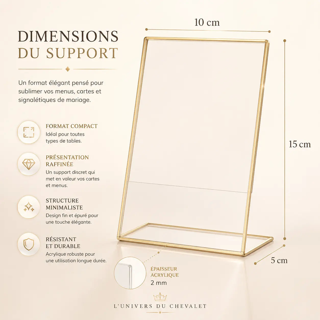 Chevalet de table pour mariage transparent 