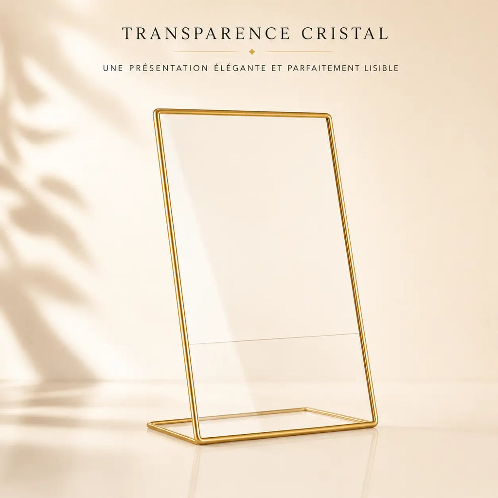 Chevalet de table pour mariage transparent 