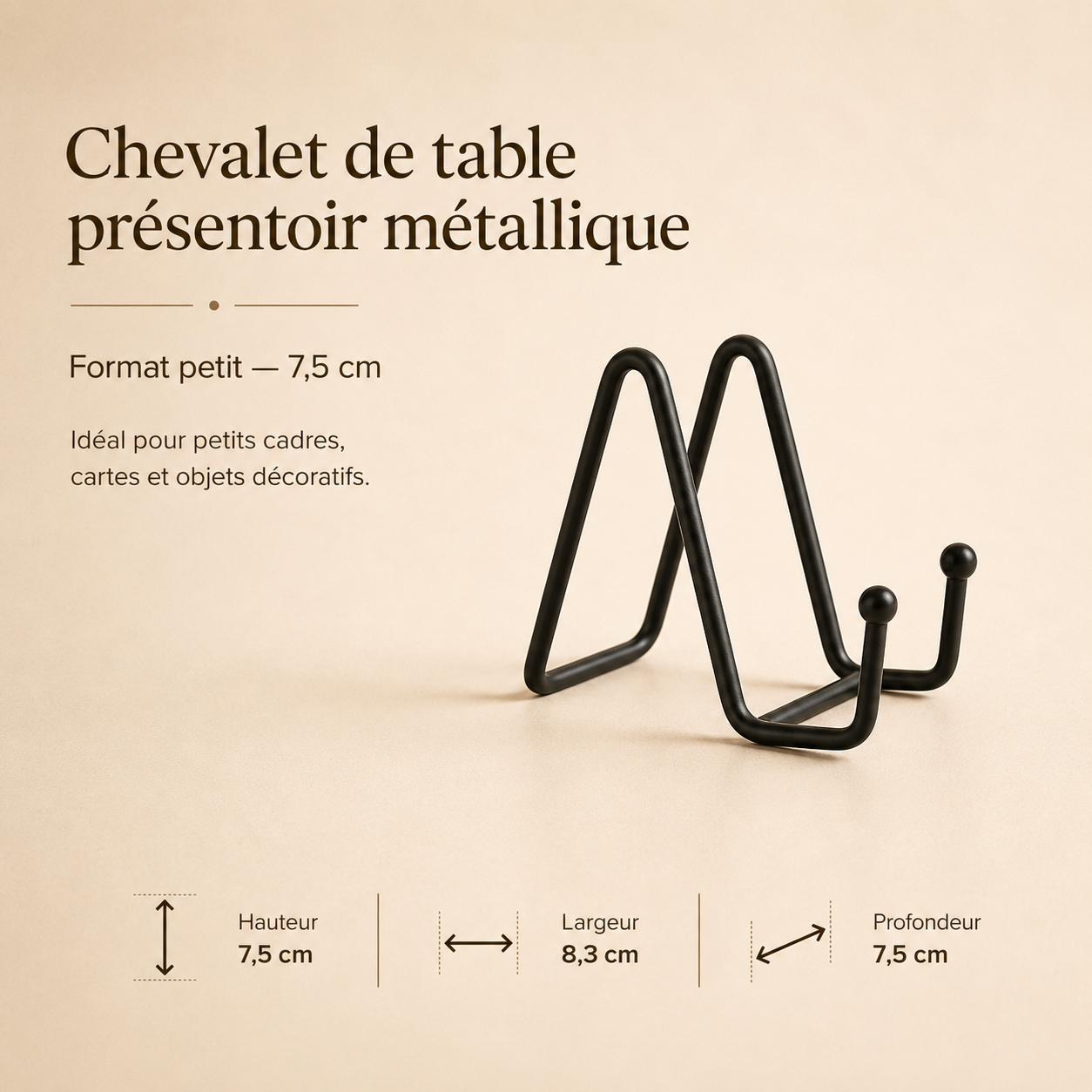 Chevalet de table présentoir métallique 
