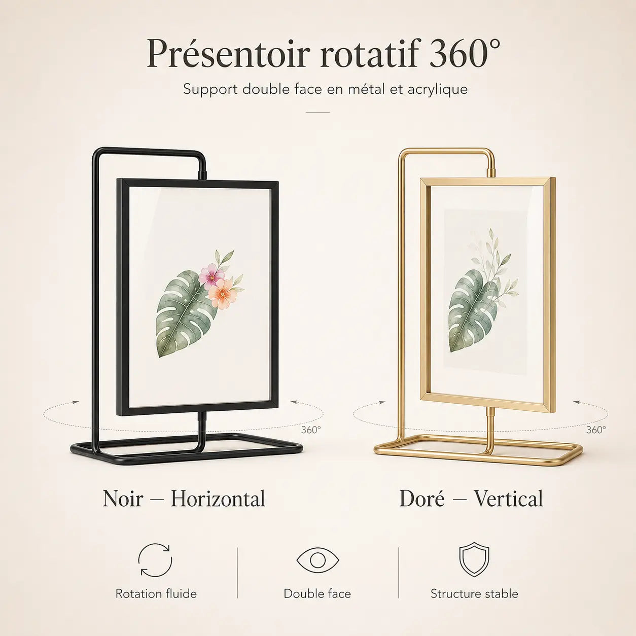 Chevalet de table présentoir rotatif 