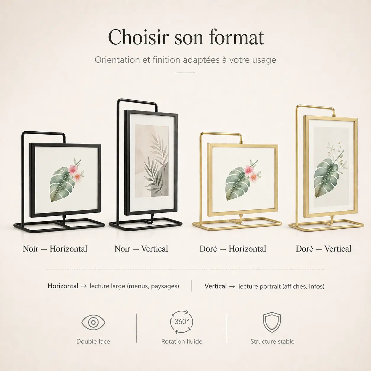 Chevalet de table présentoir rotatif 