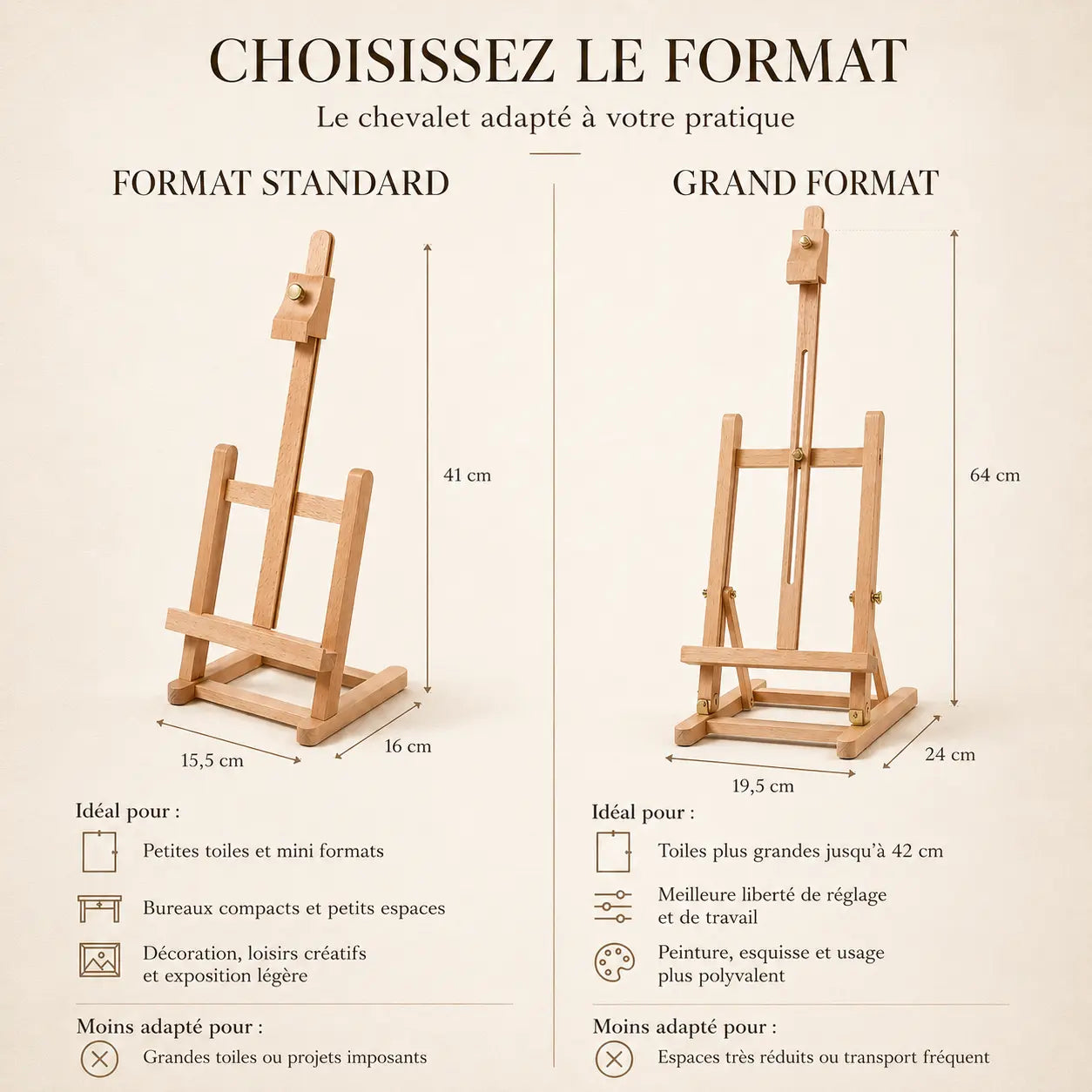 Chevalet de table réglable 
