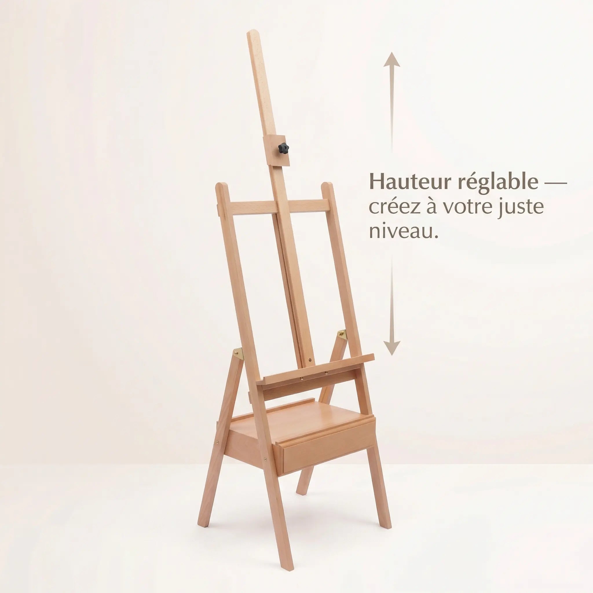 Chevalet en bois avec étagère 