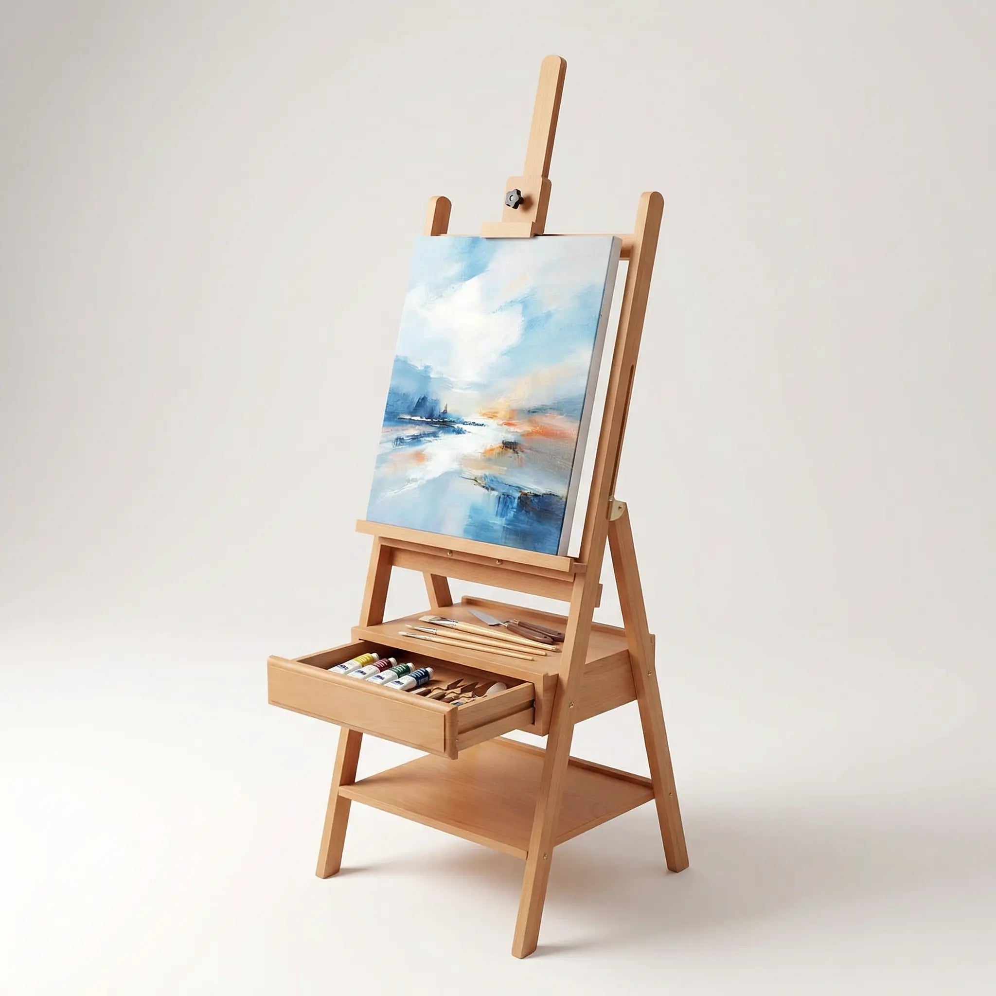 Chevalet en bois avec étagère 