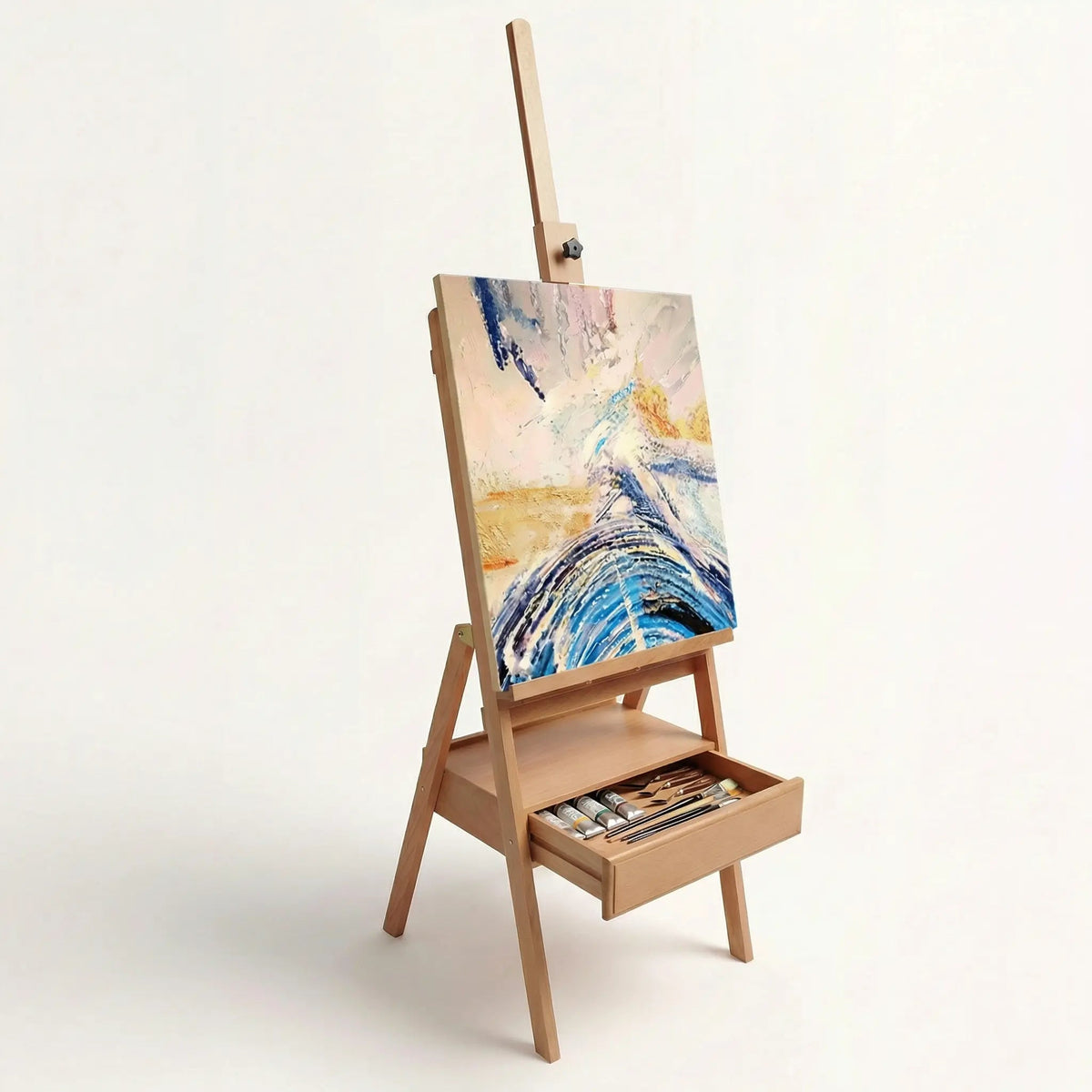 Chevalet en bois avec étagère 
