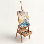 Chevalet en bois avec étagère 