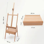 Chevalet en bois avec étagère 