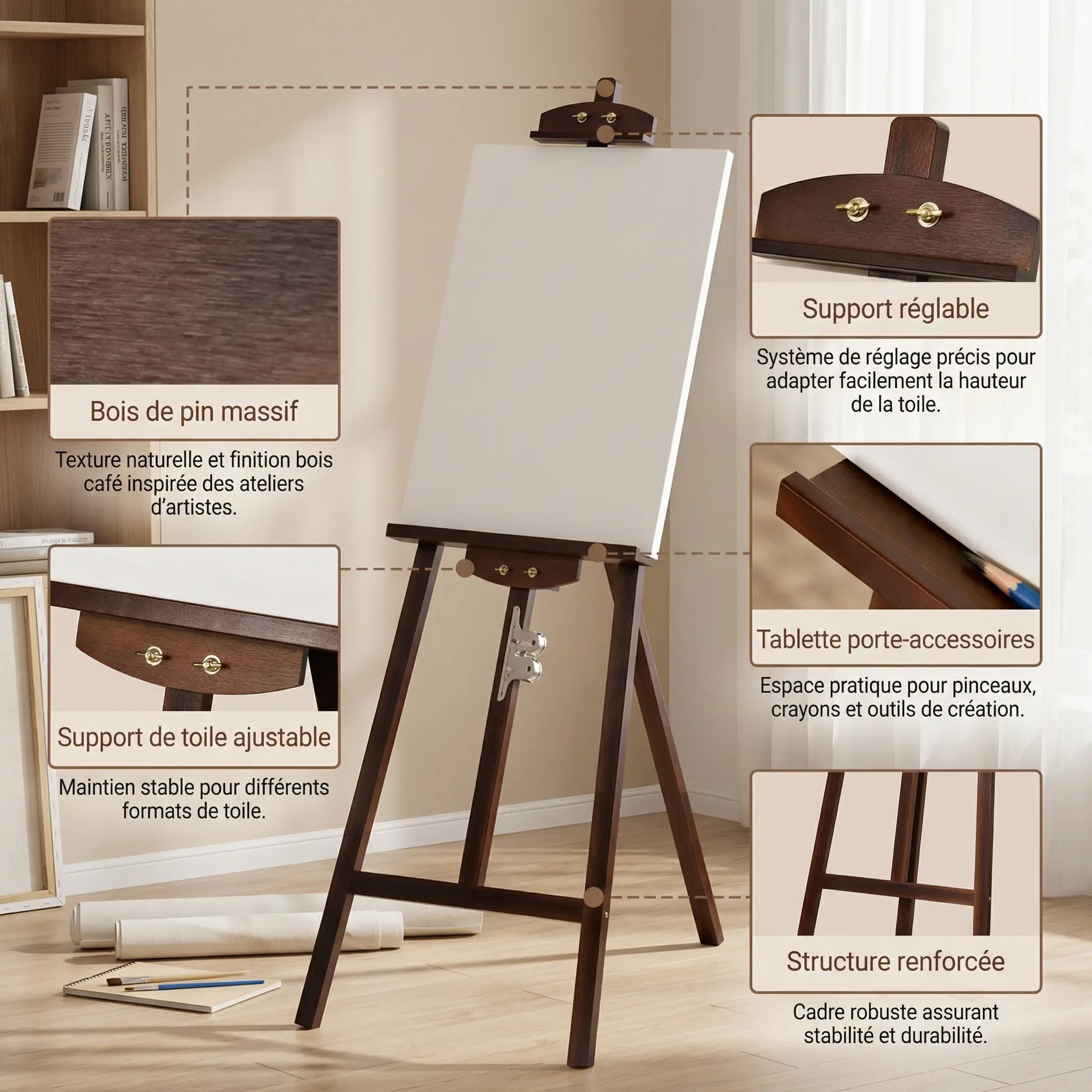 Chevalet en bois d’atelier 