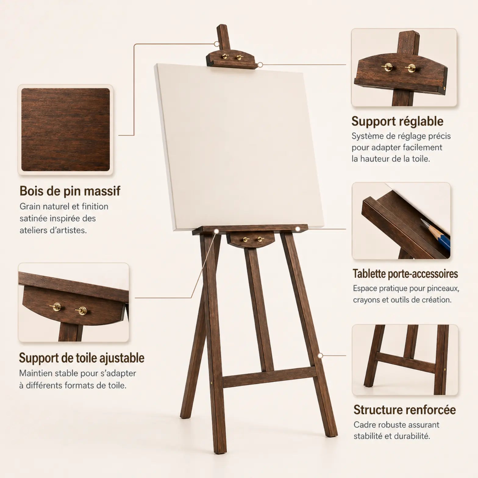 Chevalet en bois d’atelier 