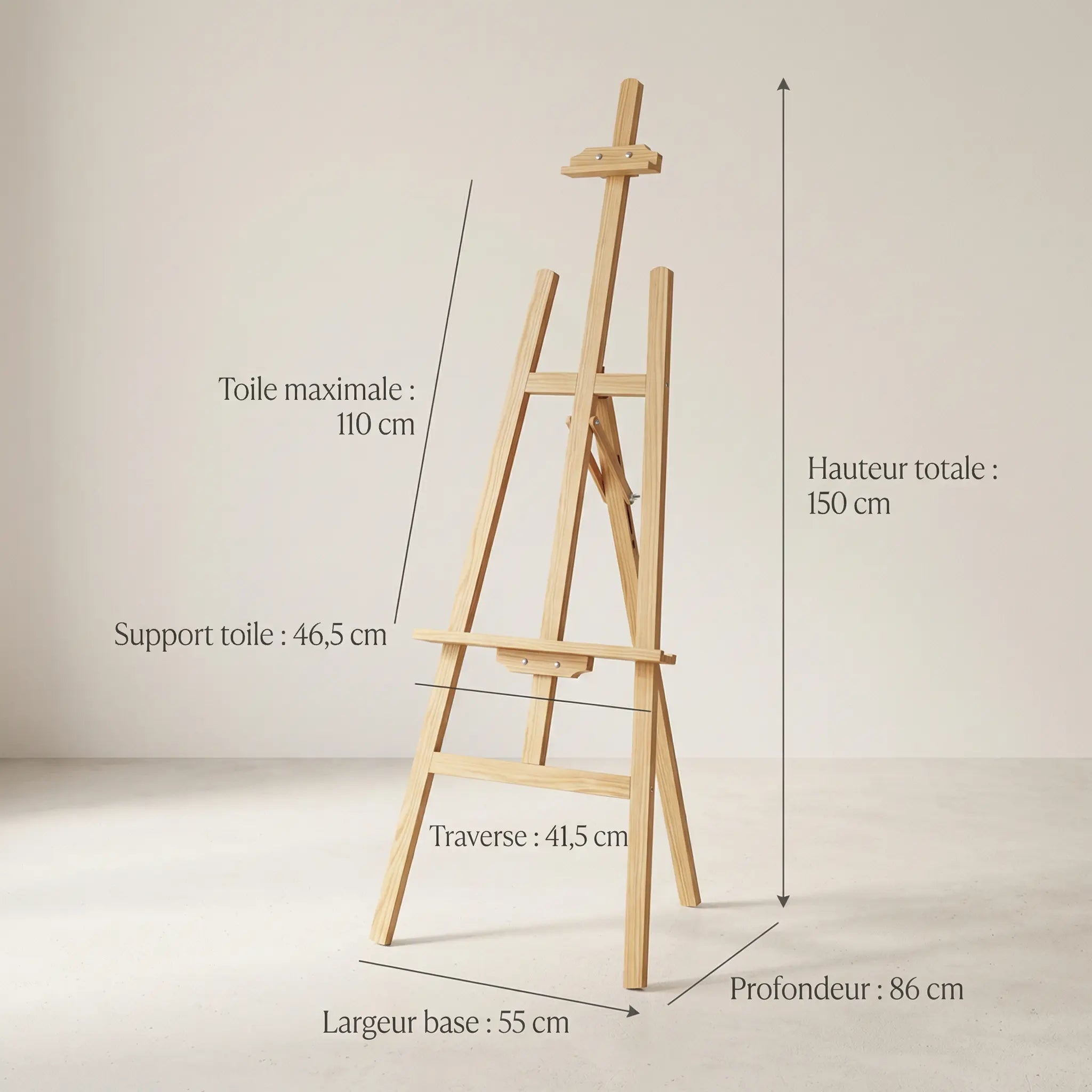 Chevalet en bois de studio 
