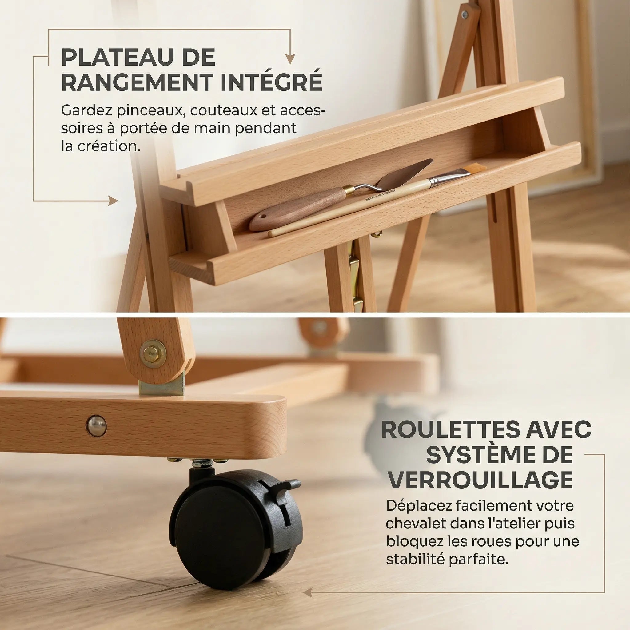 Chevalet en bois format cadre 