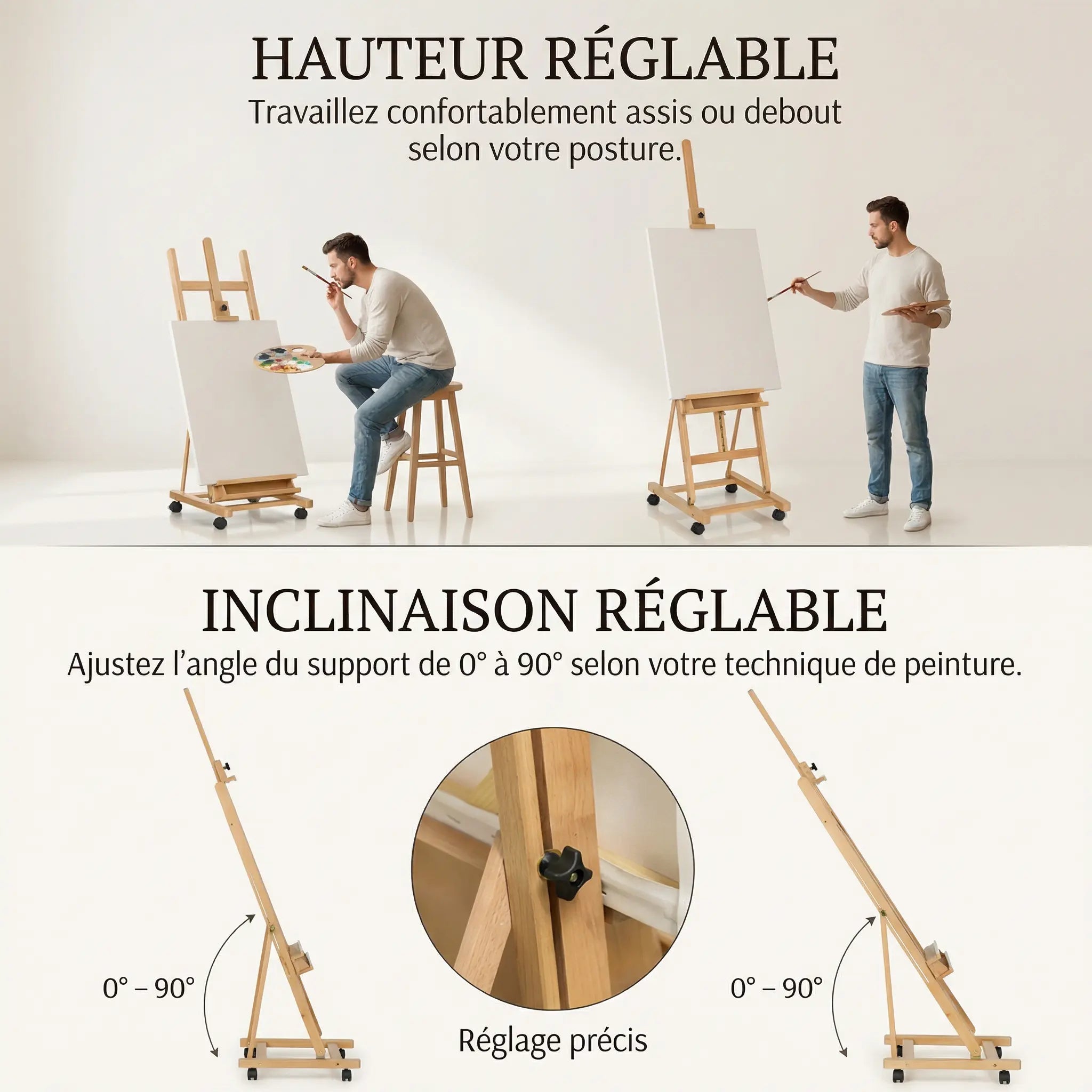 Chevalet en bois format cadre 