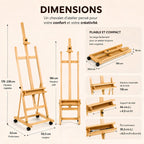 Chevalet en bois format cadre H