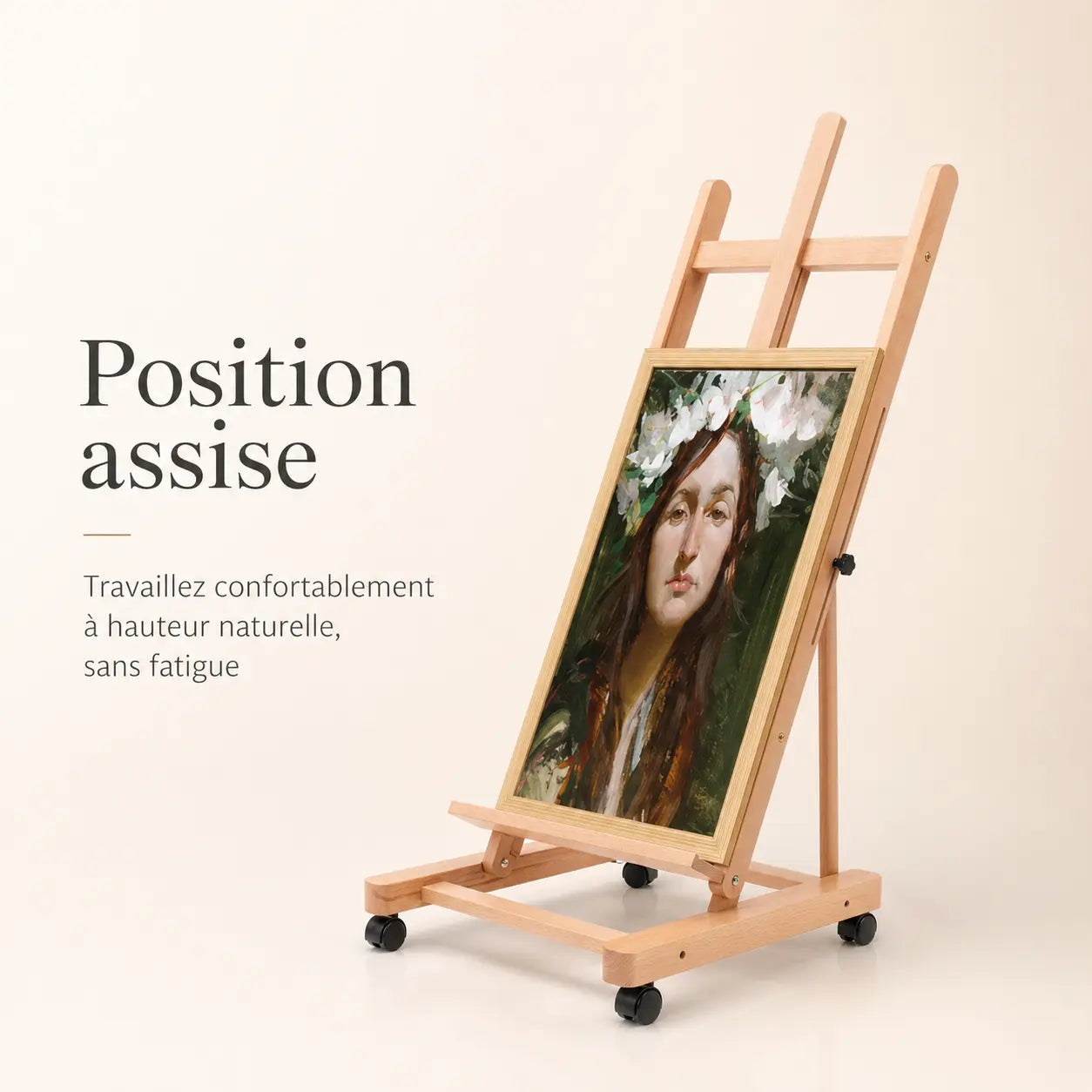 Chevalet en bois format cadre H 