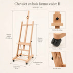 Chevalet en bois format cadre H 