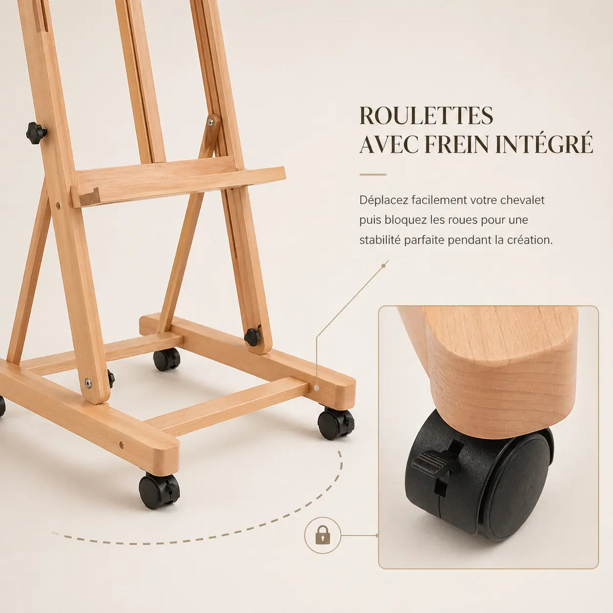 Chevalet en bois format cadre H 
