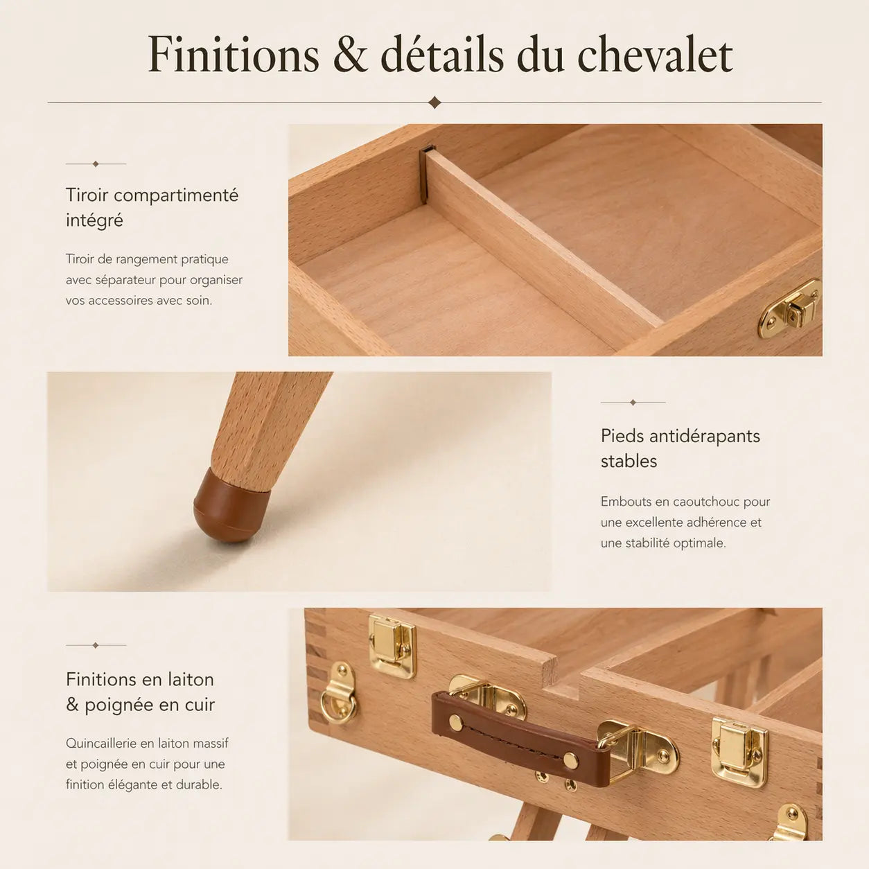 Chevalet en bois pliable 