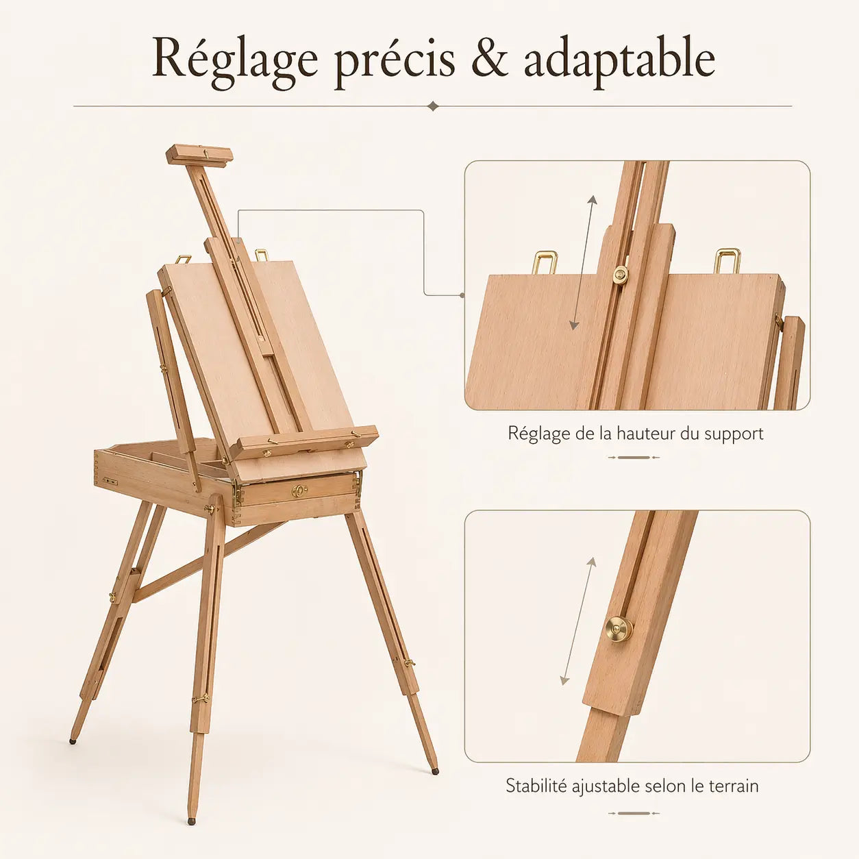 Chevalet en bois pliable 
