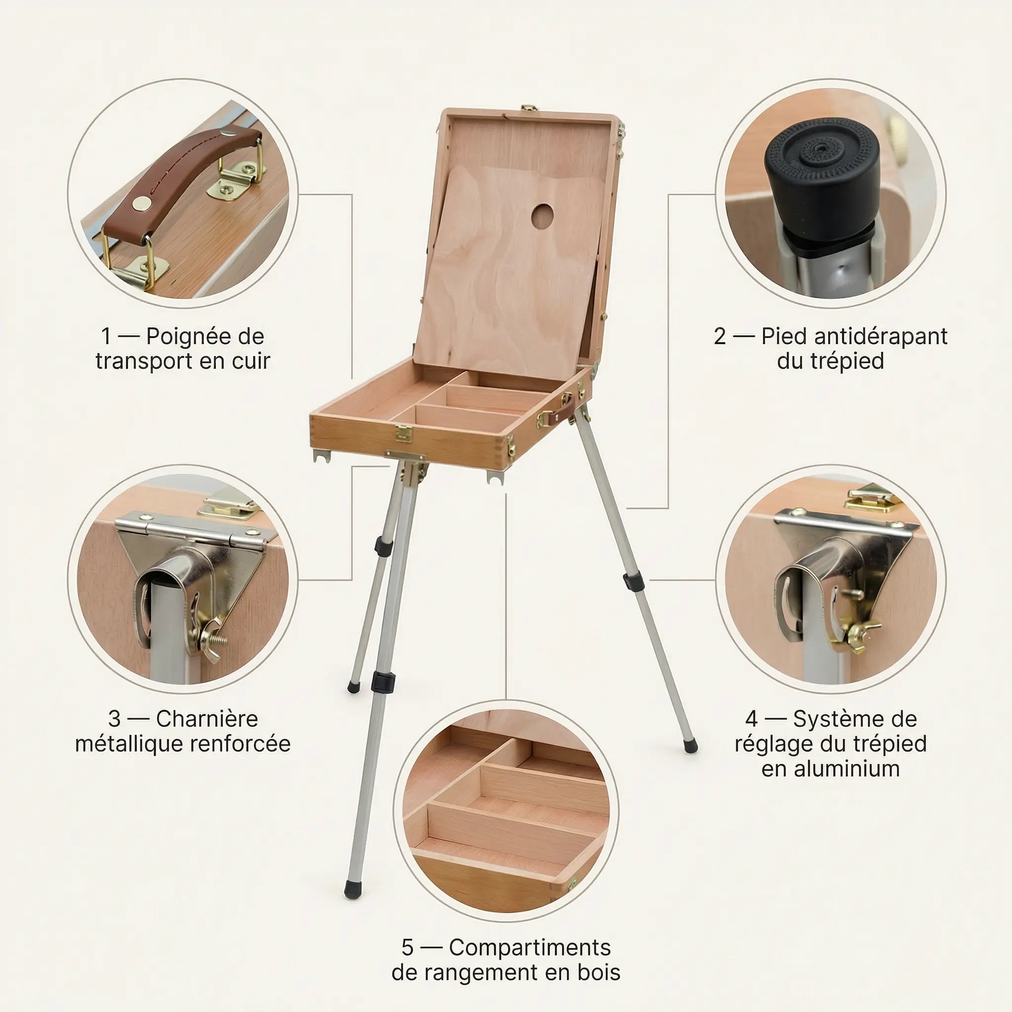 Chevalet en bois portable 