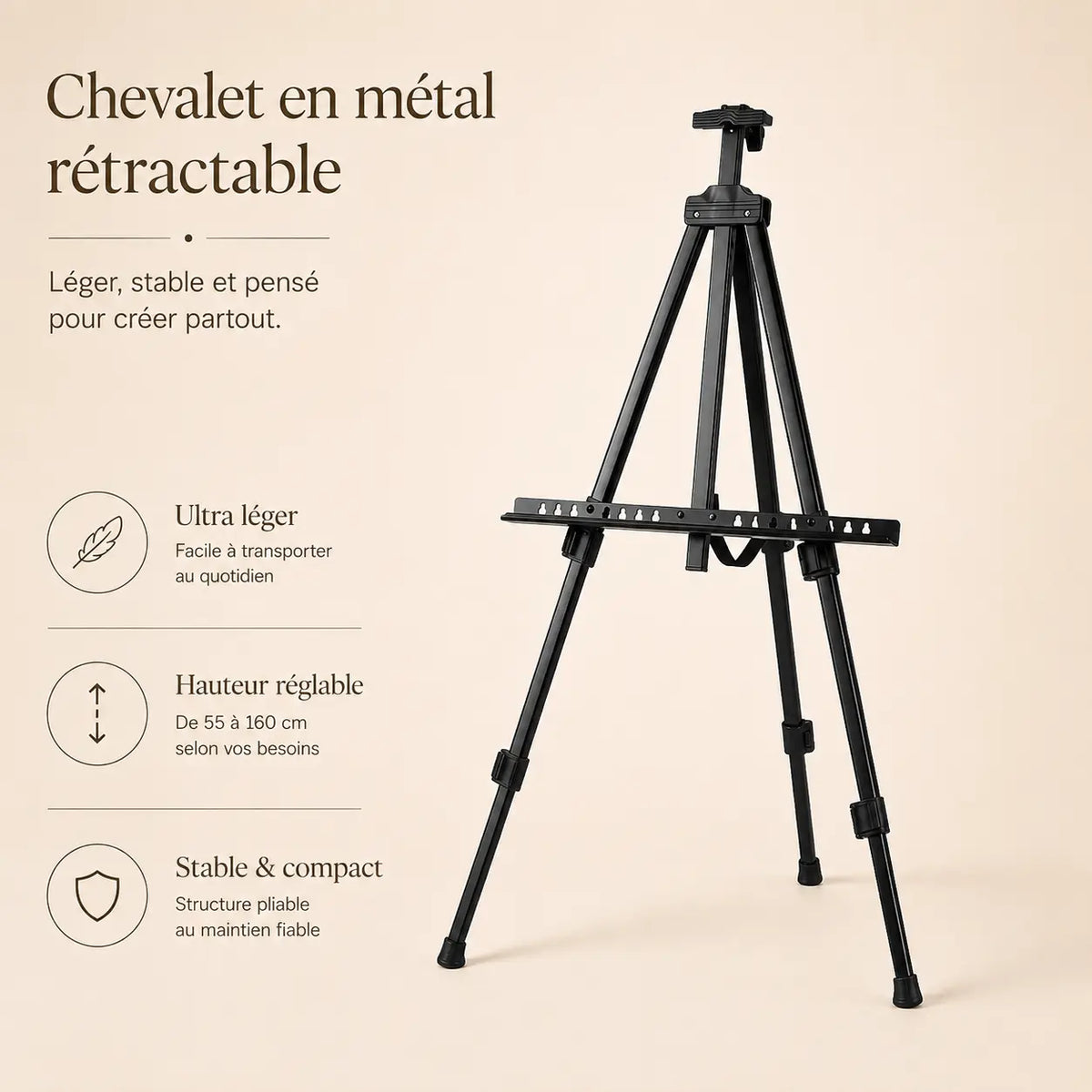 Chevalet en métal rétractable 