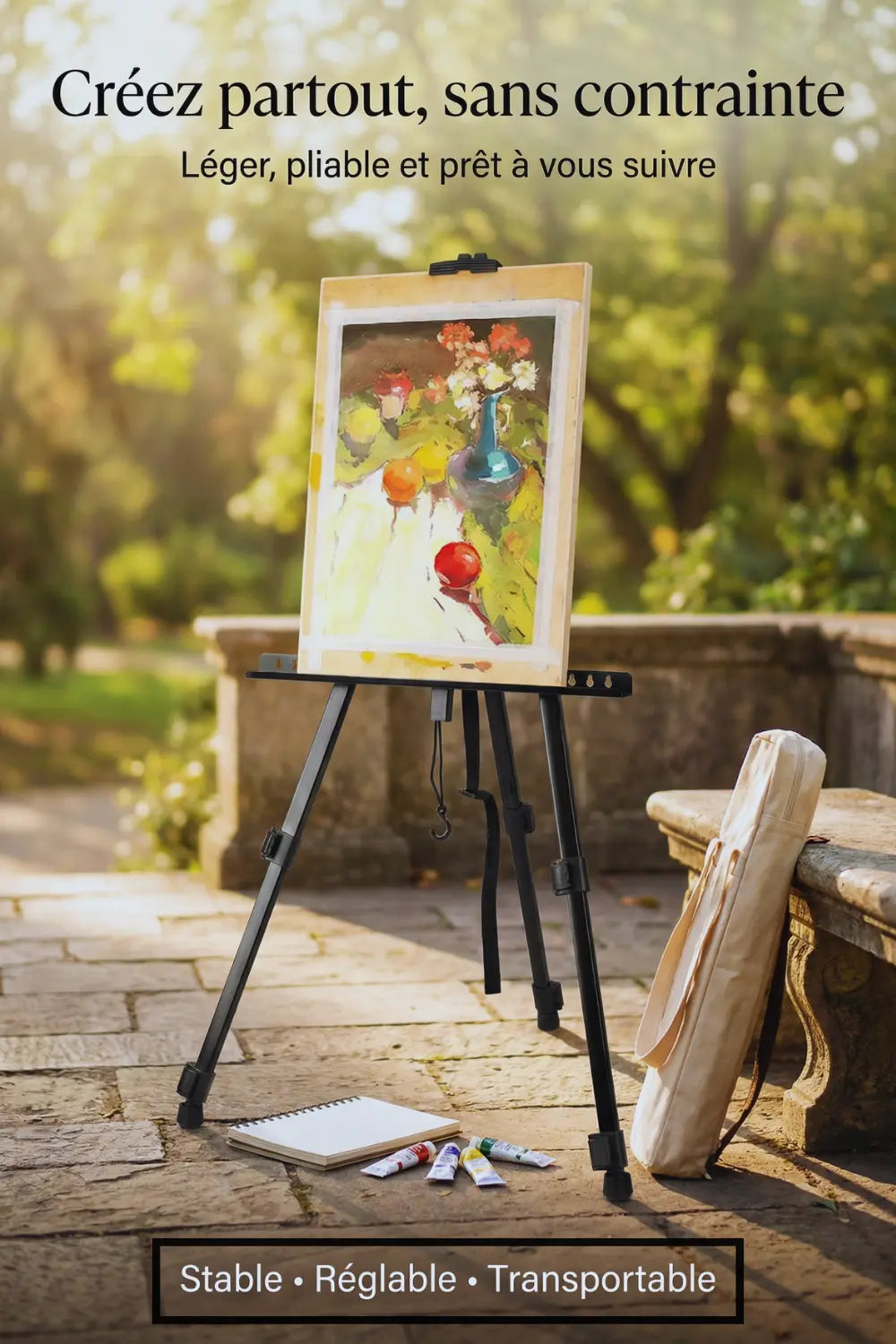 Chevalet en métal rétractable