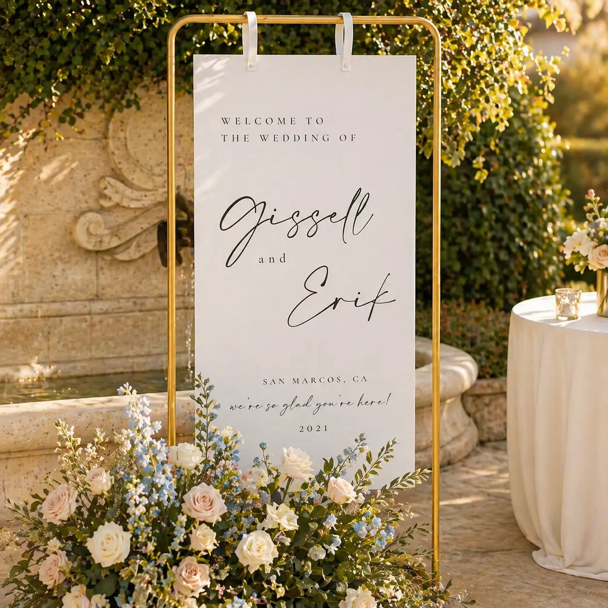 Chevalet mariage en arche 