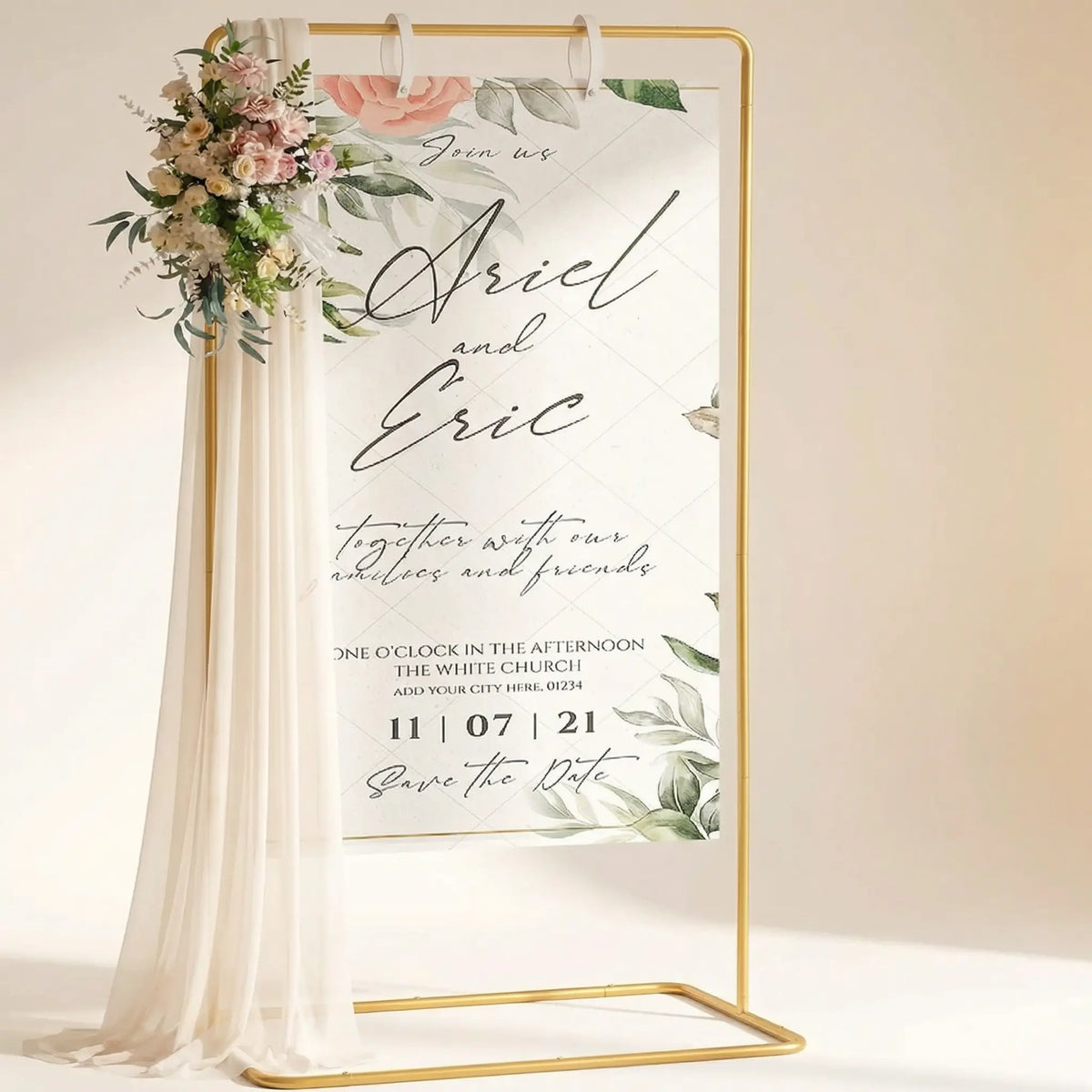 Chevalet mariage en arche 