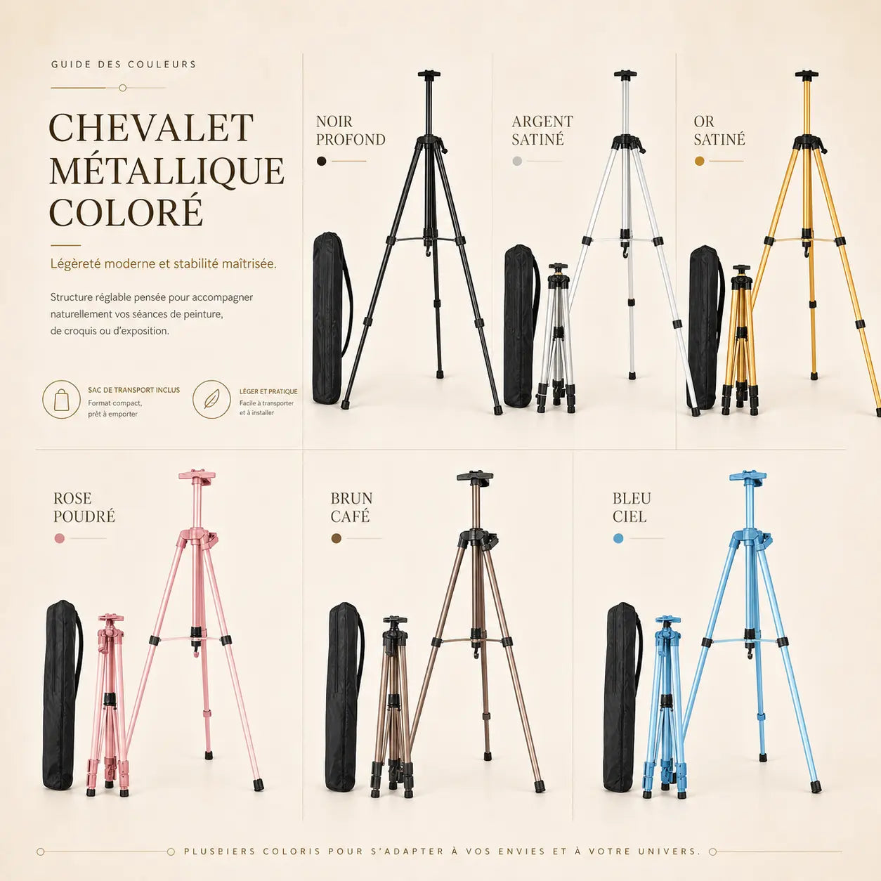 Chevalet métallique coloré 