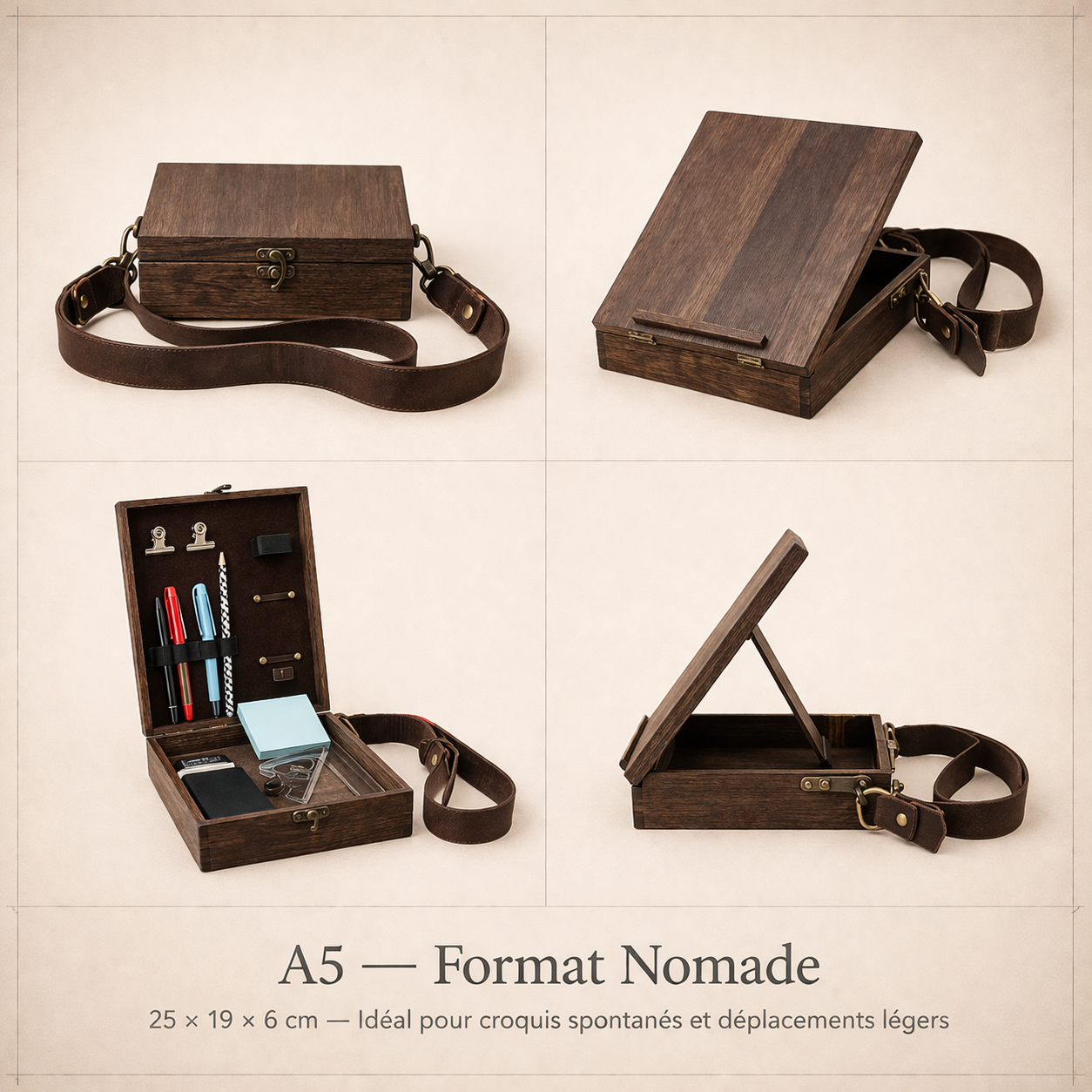 Chevalet portable d’extérieur en bois 