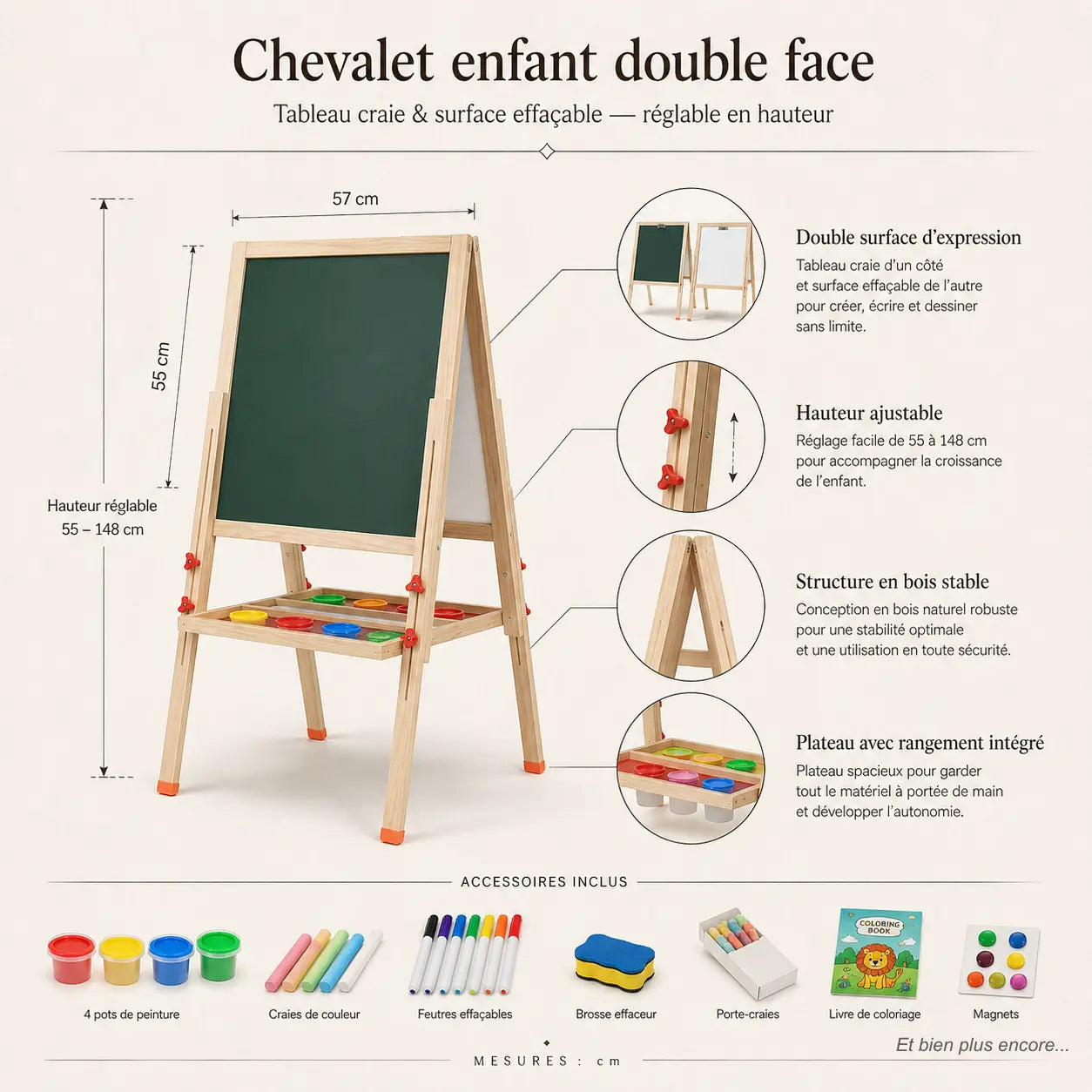 Chevalet pour enfant tableau 