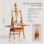 Chevalet professionnel avec 3 tiroirs 