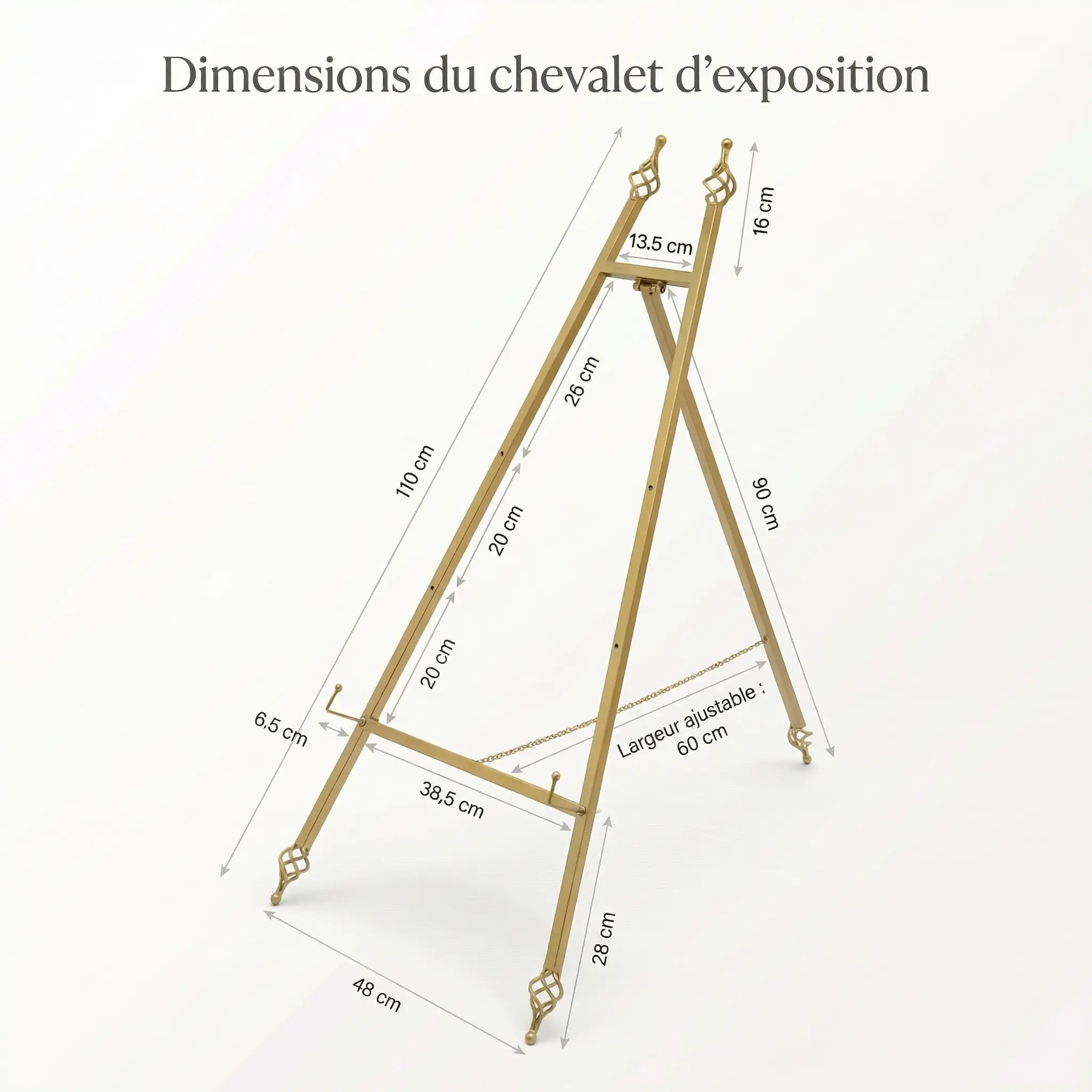Chevalets d’exposition dorés 