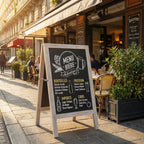 Chevalet trottoir tableau noir en bois