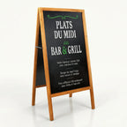 Chevalet trottoir tableau noir en bois