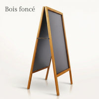 Chevalet trottoir tableau noir en bois 