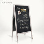 Chevalet trottoir tableau noir en bois