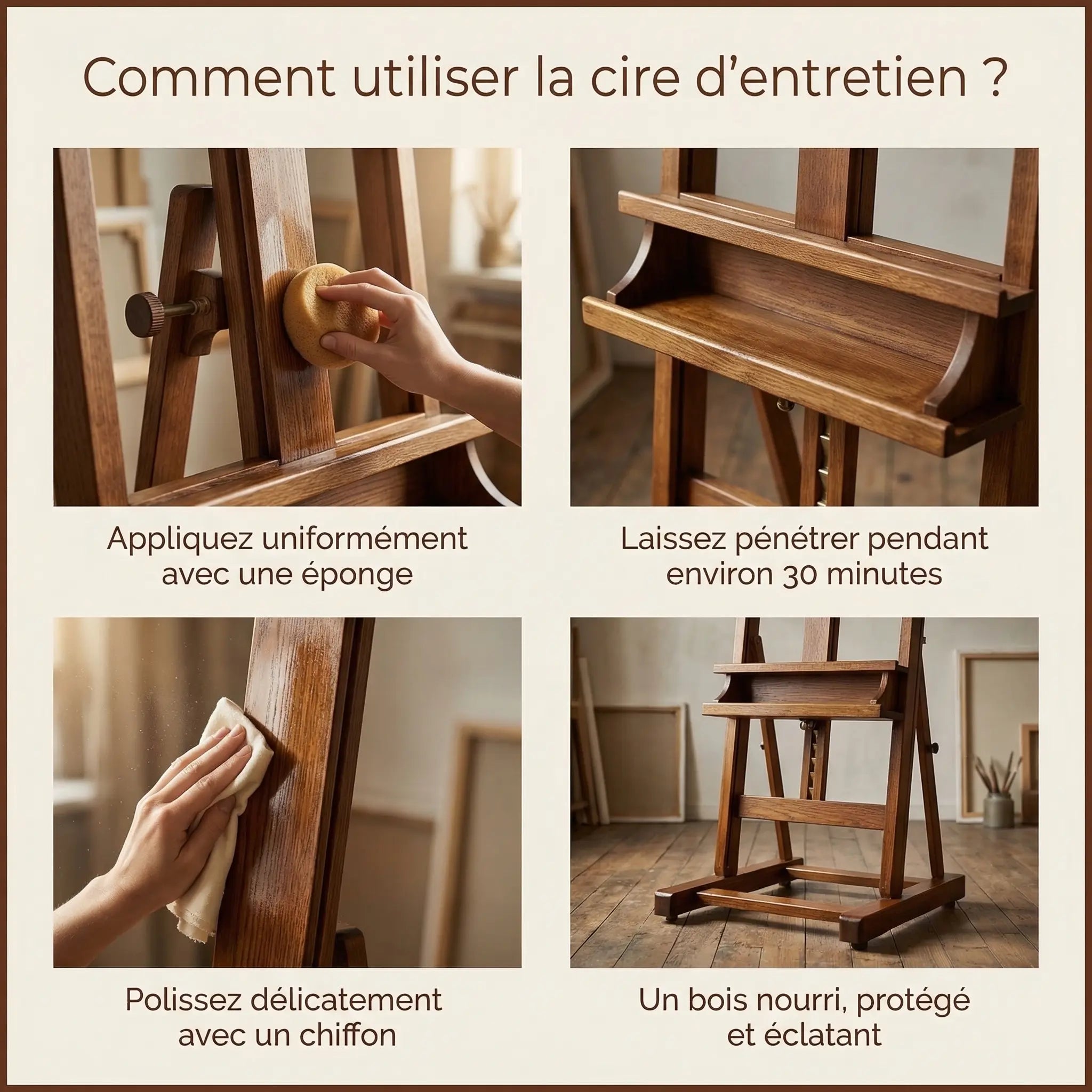 Cire d’entretien pour chevalet 