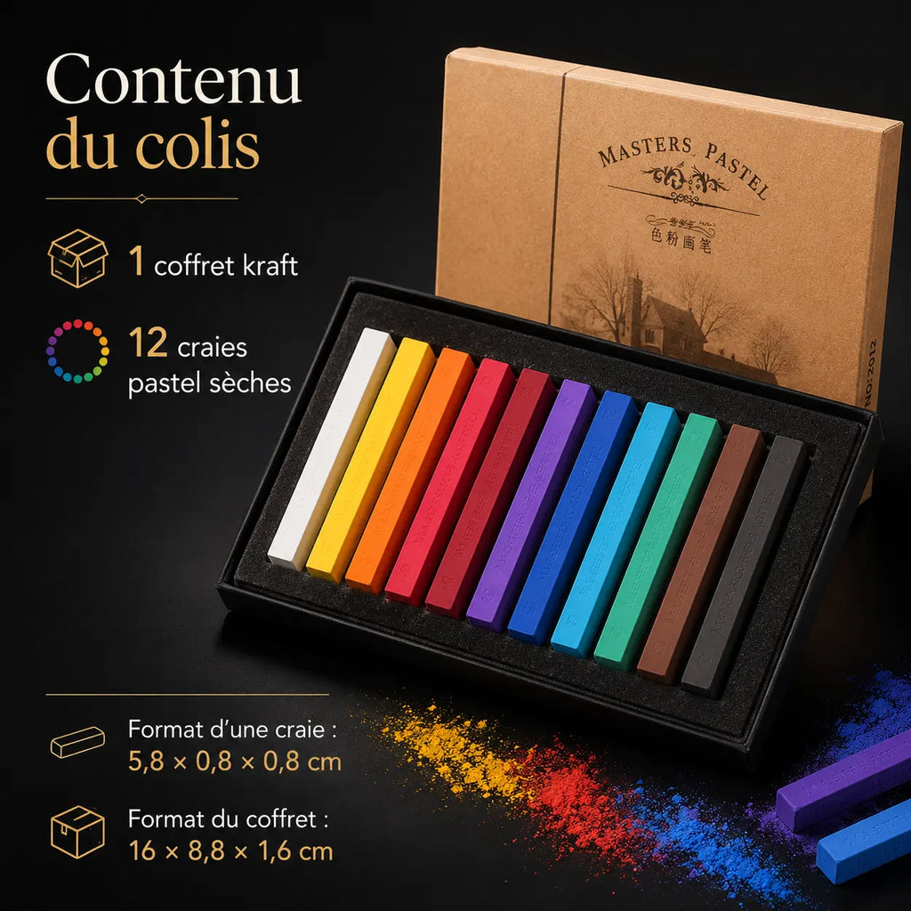 Craie pour chevalet tableau KIT 12 