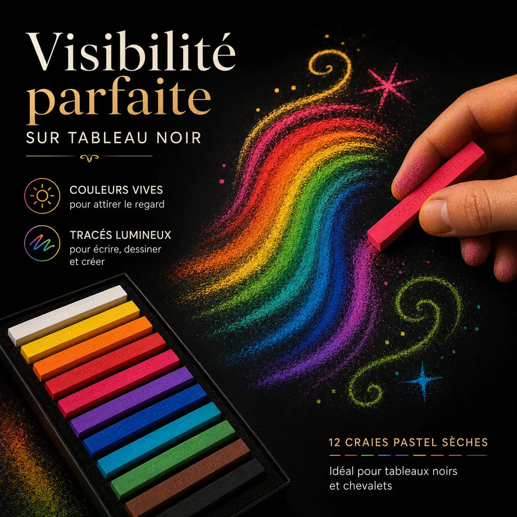 Craie pour chevalet tableau KIT 12 