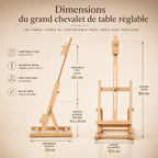 Grand chevalet de table réglable 