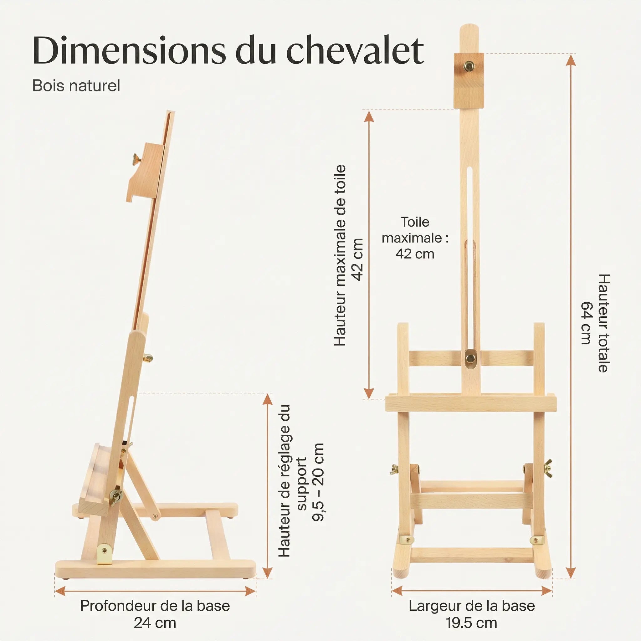 Grand chevalet de table réglable 